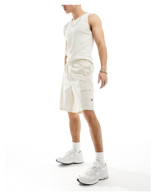 Pantalones cortos blanco hueso utilitarios aiden Tommy Hilfiger de hombre de color White