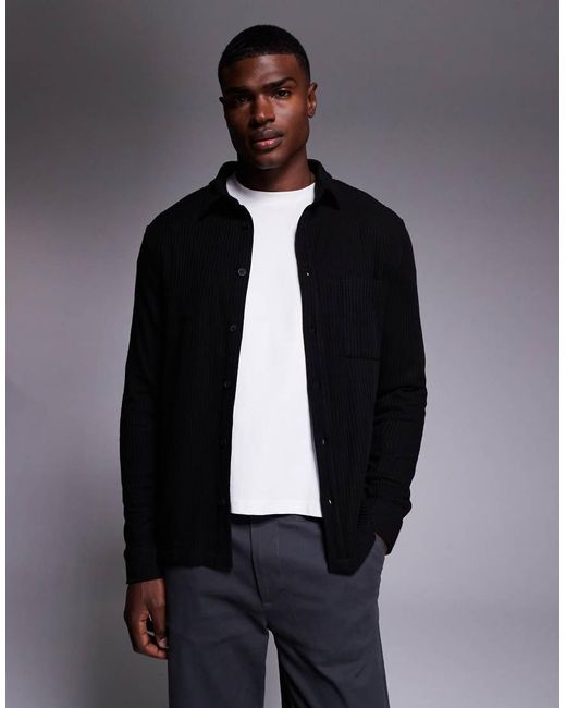 ASOS Gray Textured Overshirt for men