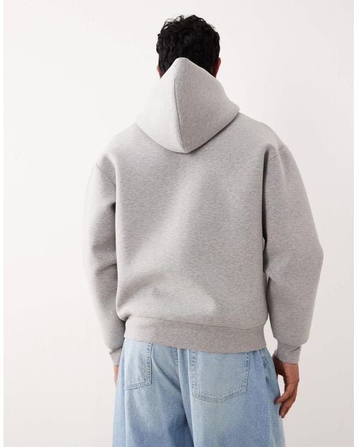 ARKET Gray Pure Cotton Zip Up Hoodie for men