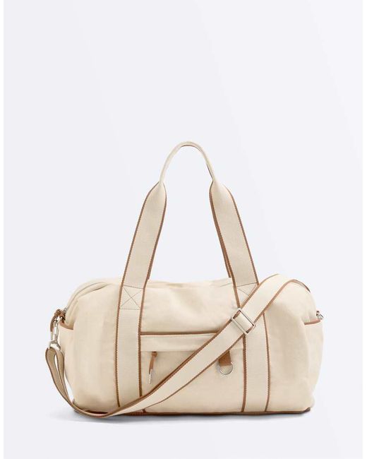 Oysho Natural Canvas Bowling Bag