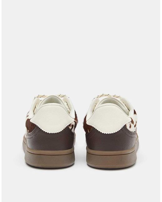 Pull&Bear Multicolor Cow Print Leather Trainers