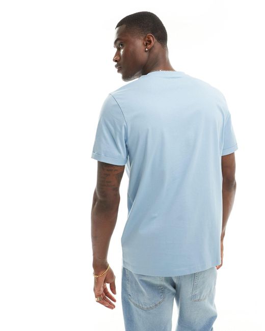 T-shirt à manches retroussées - clair ASOS pour homme en coloris Blue