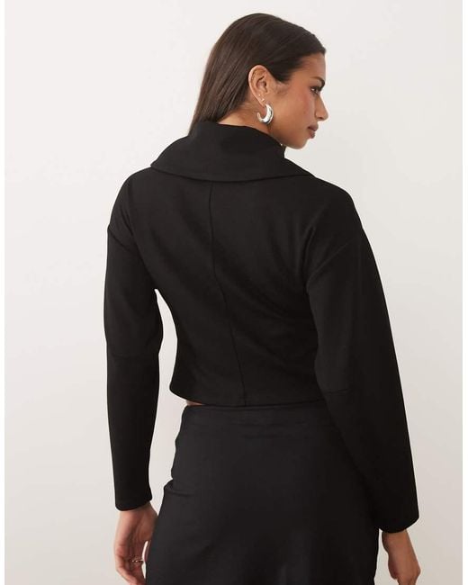 ASOS Black Co-ord Zip Through Oversized Collar Jacket