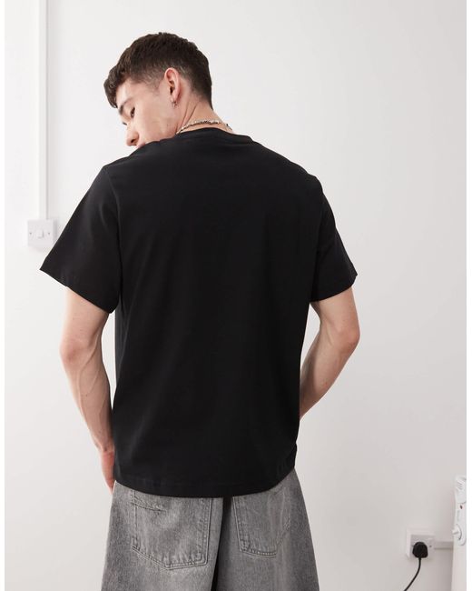 T-shirt coupe carrée avec imprimé surf shop Weekday pour homme en coloris Black