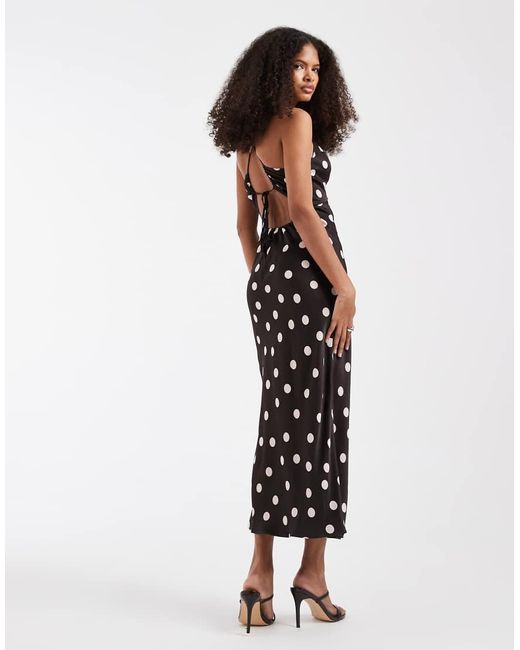 & Other Stories Black Strappy Midi Dress With Cut Out Back Detail