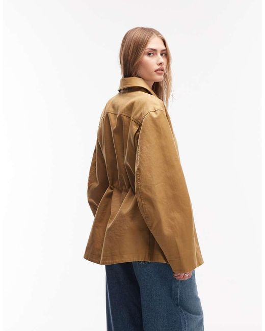 & Other Stories Natural Short Cotton Trench Jacket With Cinched Waist