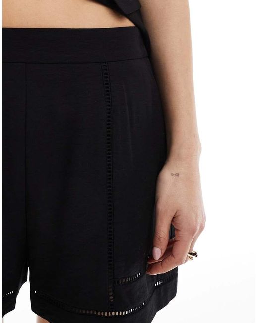 ASOS Black Tailored Ladder Trim Shorts Co-ord