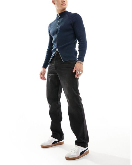 Collusion Blue X014 Mid Rise Straight Leg Jeans for men