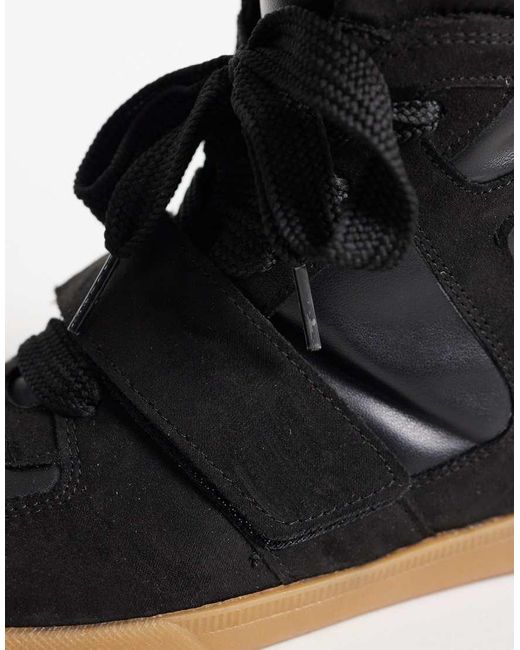 ASOS Black Damson Concealed Wedge Trainers