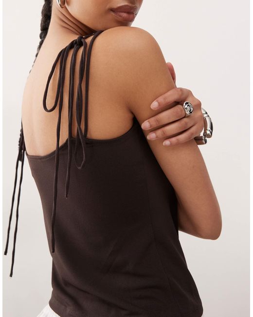 Weekday Natural Strappy Boat Neck Top