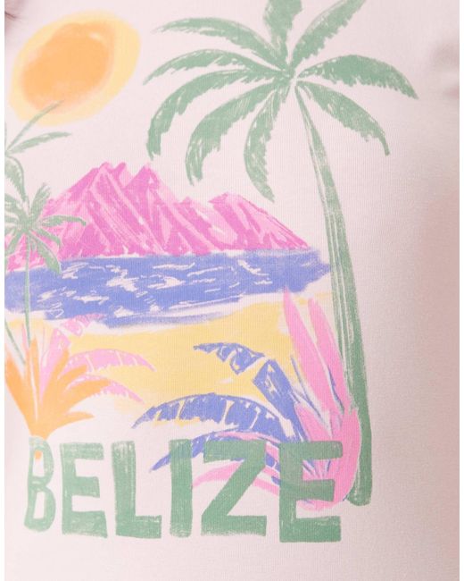 ASOS Pink Baby Tee With Belize Graphic