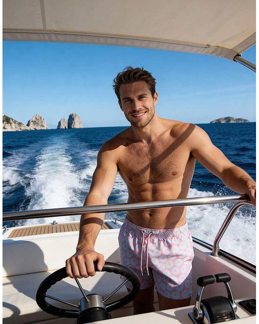 Apreslife White Urchin Swim Shorts for men