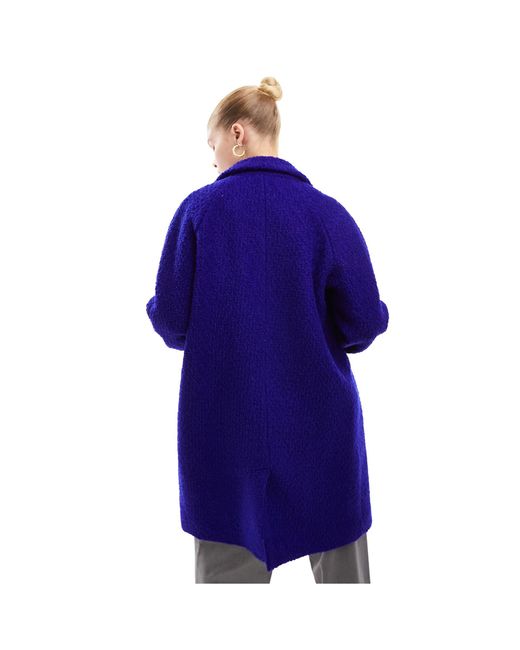 Whistles Blue Cocoon Boucle Coat