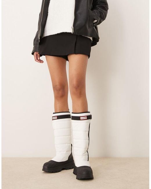 ★HUNTER★ UNISEX Intrepid Buckle Tall  Boots White Blac Hunter Intrepid Tall Buckle Boots | Free People