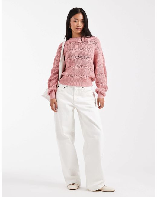 Vero Moda Pink – grobmaschiger strickpullover