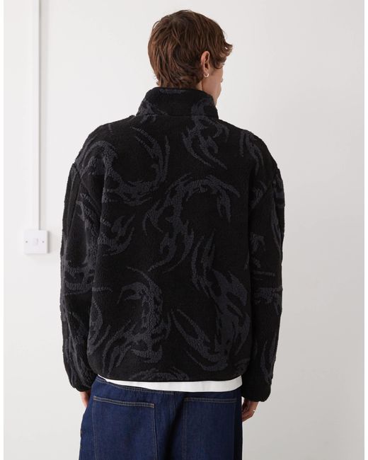 Weekday Black Jaquard Pile Jacket for men
