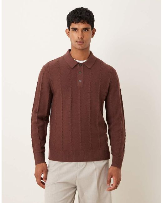 Abercrombie & Fitch Red Long Sleeve Chest Logo Polo Neck Jumper for men