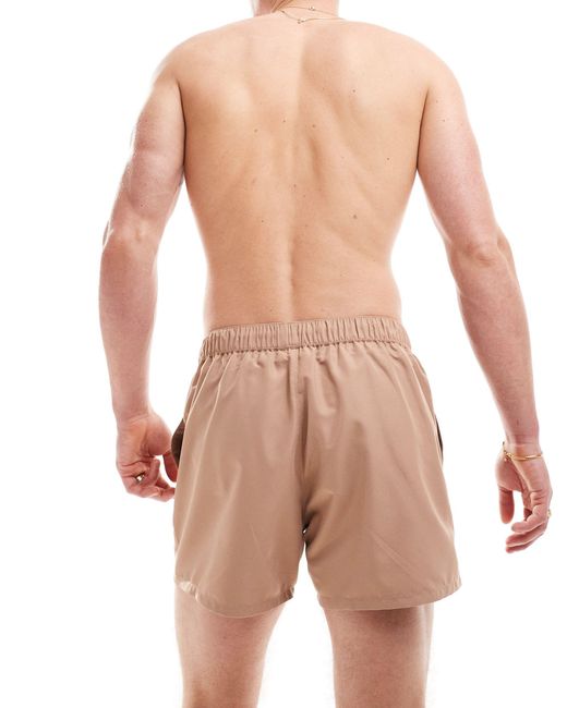 Pantaloncini da bagno color cammello taglio corto di ASOS in Brown da Uomo