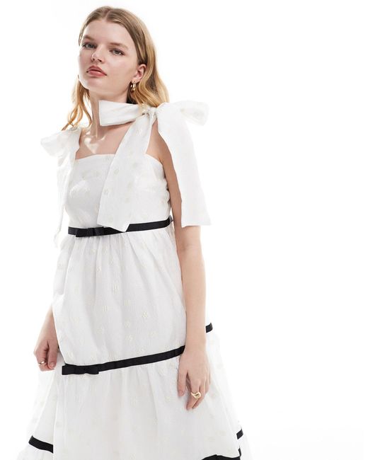 Vestido midi blanco con diseño Sister Jane de color White