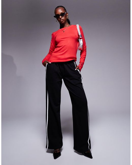 River Island Red Fine Knit Top