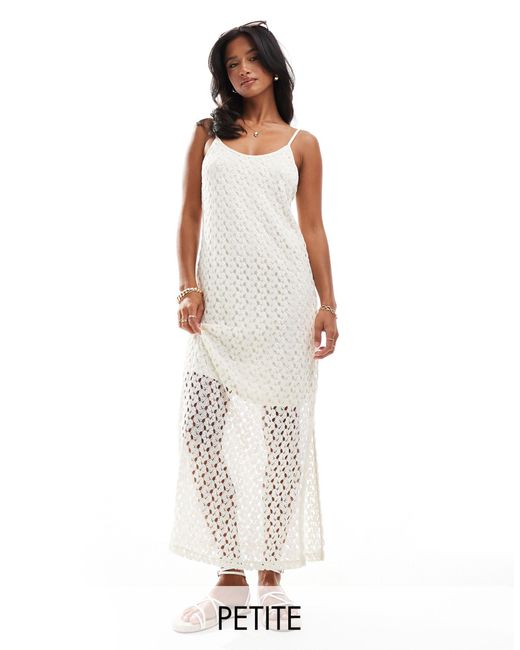 Vero Moda White Crochet Overlay Jersey Maxi Dress