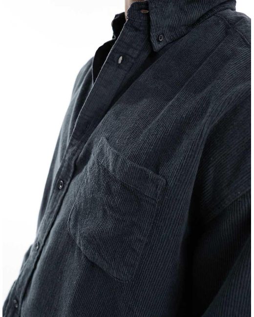 ASOS Blue 90s Oversized Cord Shirt for men