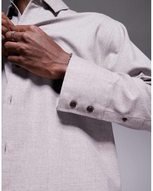 Camisa Extragrande De Franela De ASOS de hombre de color Gray