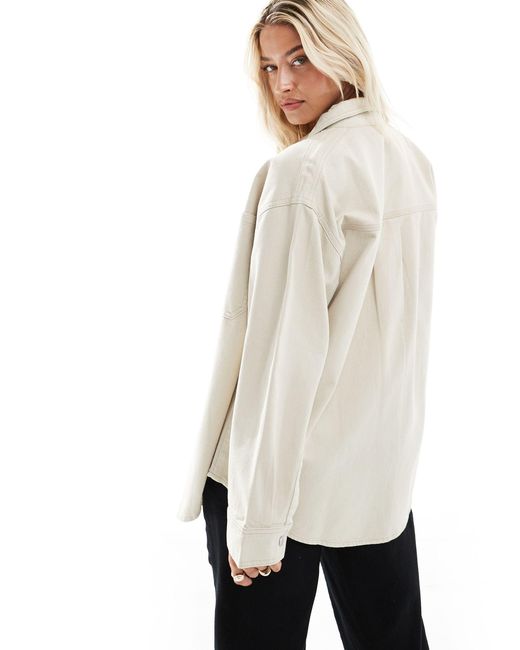 ASOS White Asos Design Maternity Oversized Twill Jacket