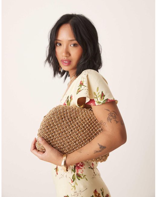 Accessorize Natural – e metallic-clutch mit flechtmuster