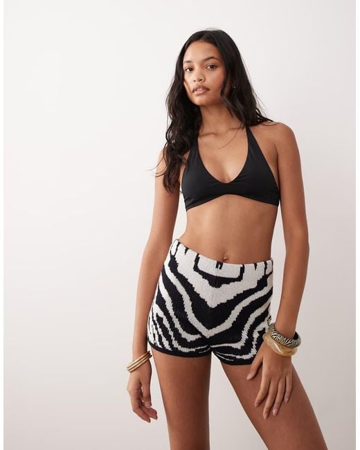Cotton On Black Scoop Neck Halter Bikini Top