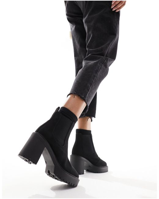 ASOS Elma Heeled Chunky Chelsea Boots in Black Lyst UK