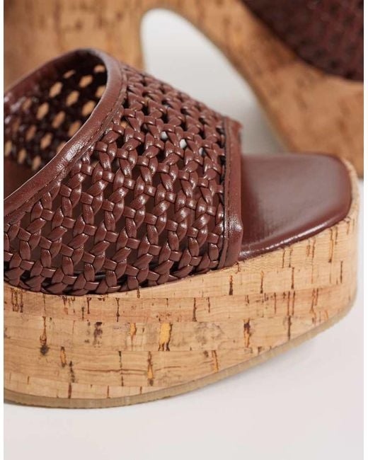 Glamorous Brown Cork Heeled Sandals
