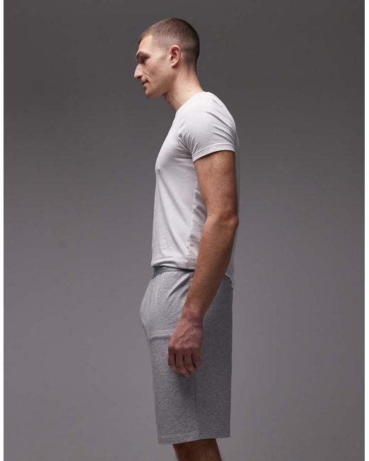 Lacoste Gray Logo Waistband Jersey Shorts for men