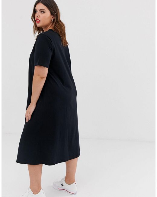 plus size midi t shirt dress