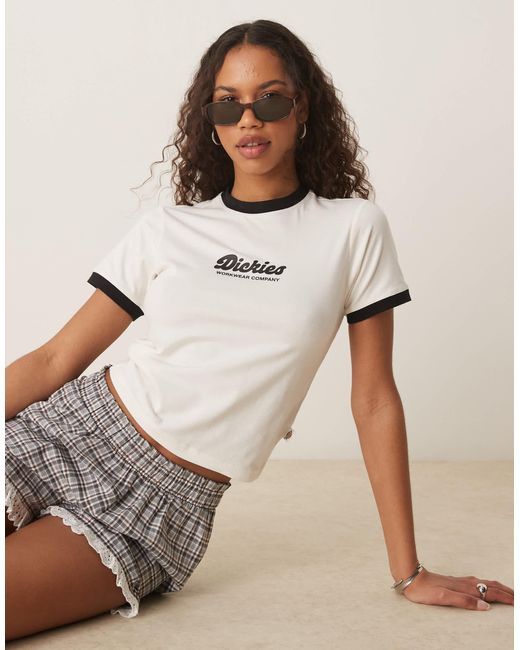 Dickies Natural – lewistown – knapp geschnittenes ringer-t-shirt
