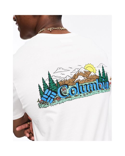 Talbert ridge - t-shirt imprimé au dos - - exclusivité asos Columbia pour homme en coloris Blue