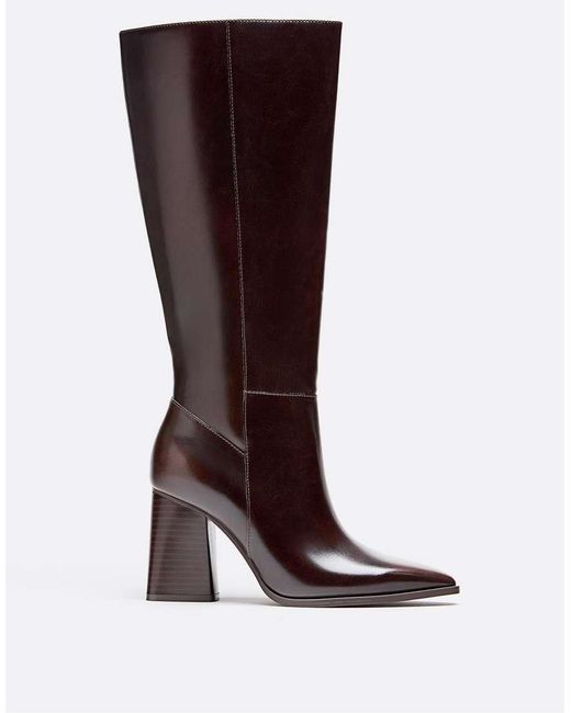 Stradivarius Brown High-heeled Boots