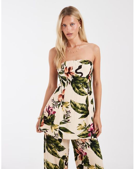 Vero Moda Green Longline Bandeau Top Co-Ord