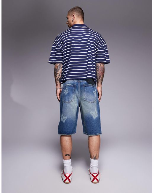 Good For Nothing – jeans-shorts in Blue für Herren