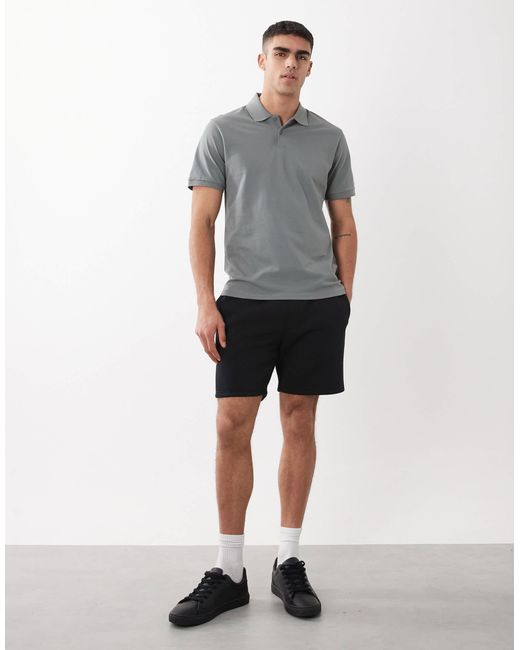 ASOS – basic-polohemd aus pikee in Gray für Herren