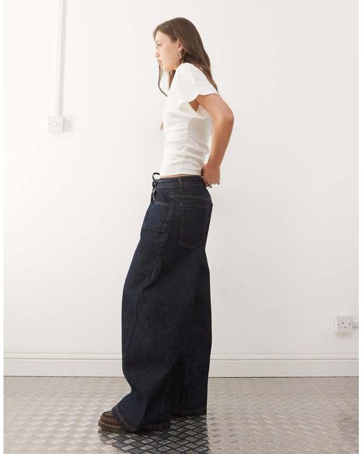 Reclaimed Vintage White Denim baggy Wide Jean With Tie Detail Co-ord