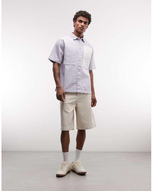 Stan Ray White Stripe Short Sleeve Shirt for men