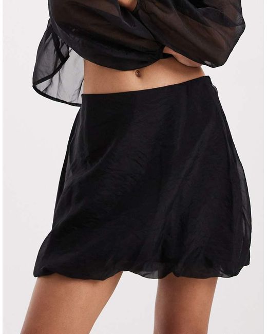 Vero Moda Black Organza Puffball Hem Mini Skirt Co-ord