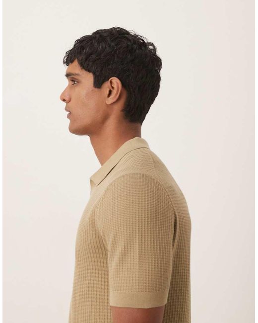 Camisa Tostada De Manga Corta Con Cuello De Solapas De Algodón De -Marrón Mango de hombre de color Natural