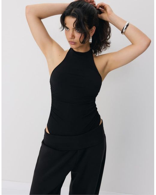 Stradivarius Blue Halterneck Bodysuit