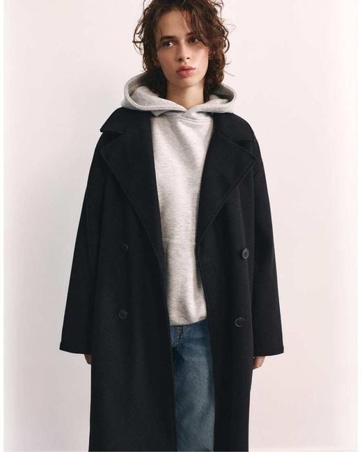 Pull&Bear Blue Double-button Coat