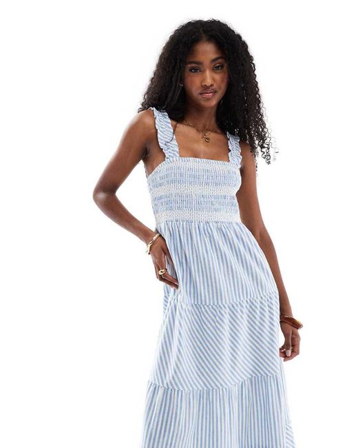 Accessorize Gestreepte Maxi Strandjurk Met Stroken in het White