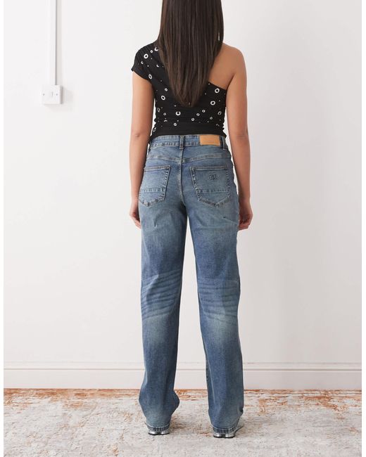 Jean ample à taille basse - foncé Noisy May en coloris Blue