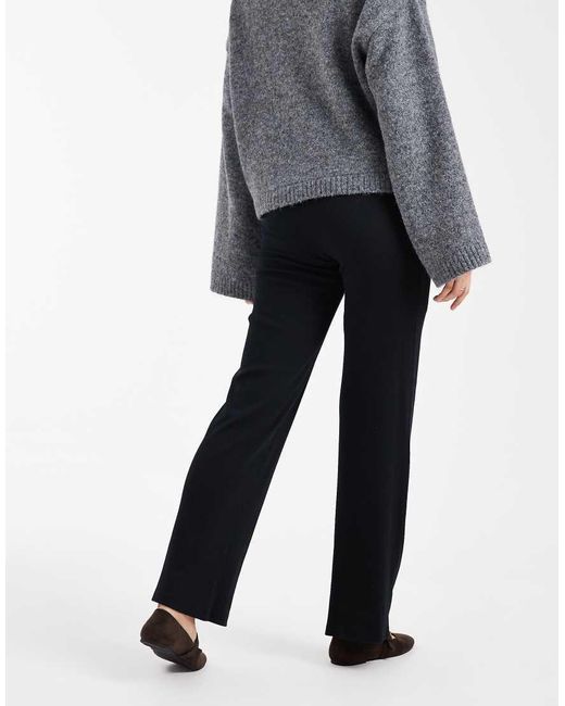 Mama.licious Gray Mamalicious Maternity Heavy Ribbed Wide Leg Trousers