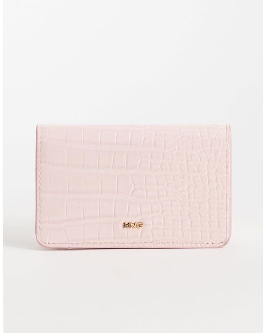 Mango Pink Croc Effect Wallet